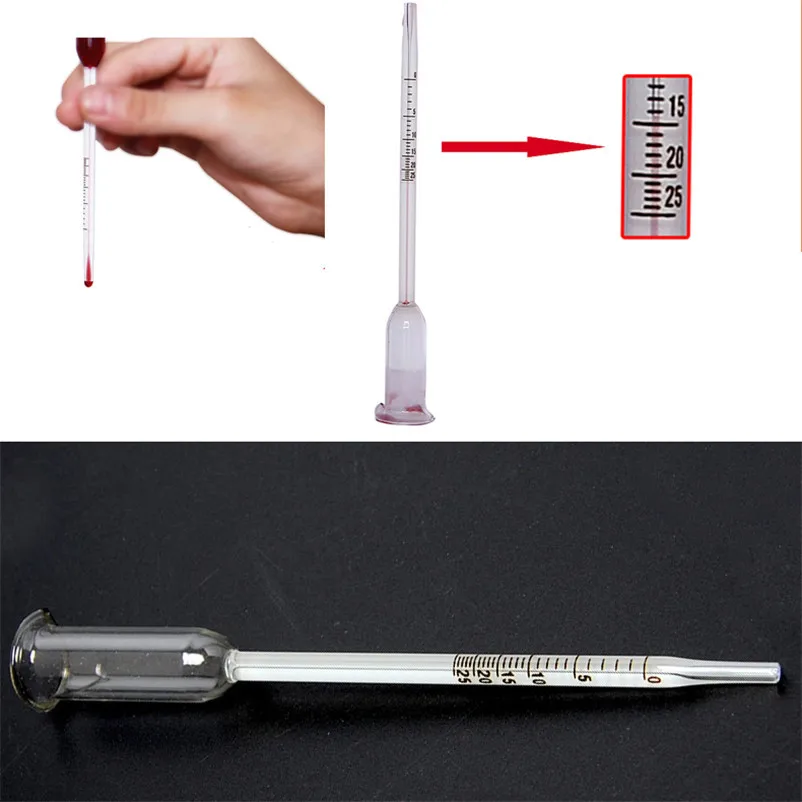 FGHGF Alcoholmeter Wine Alcohol Meter 0 25 Degree for bottle