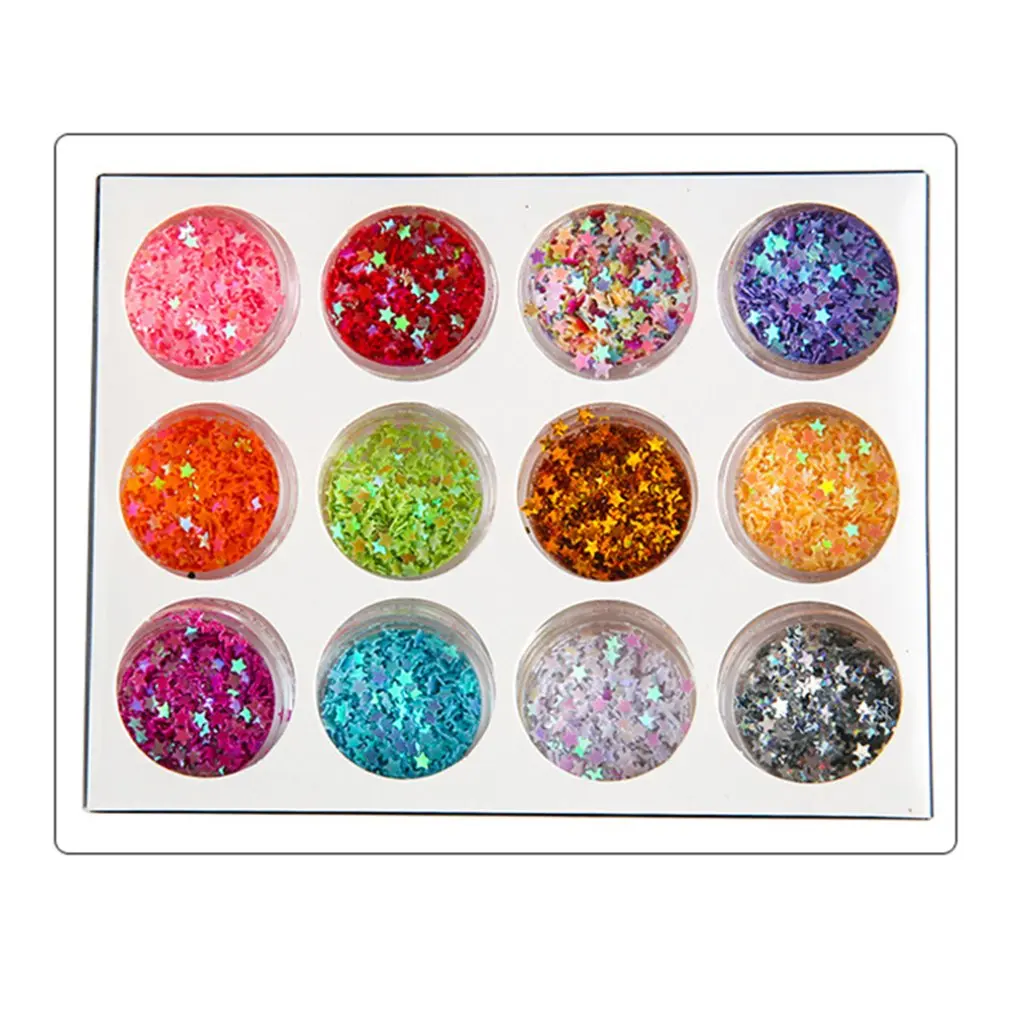 

12 color Shinning Mirror Nail Glitter Powder Dust DIY Nail Art Sequins