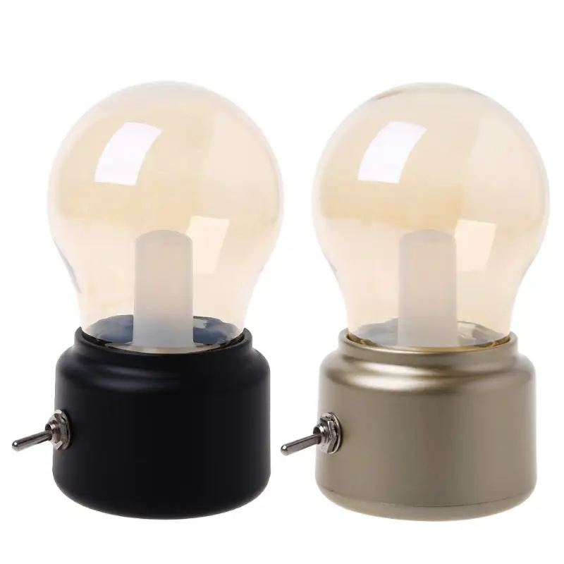 

Vintage Bulb Night Light USB Rechargeable LED Energy-saving Bed Lamp Mini Desk Lights