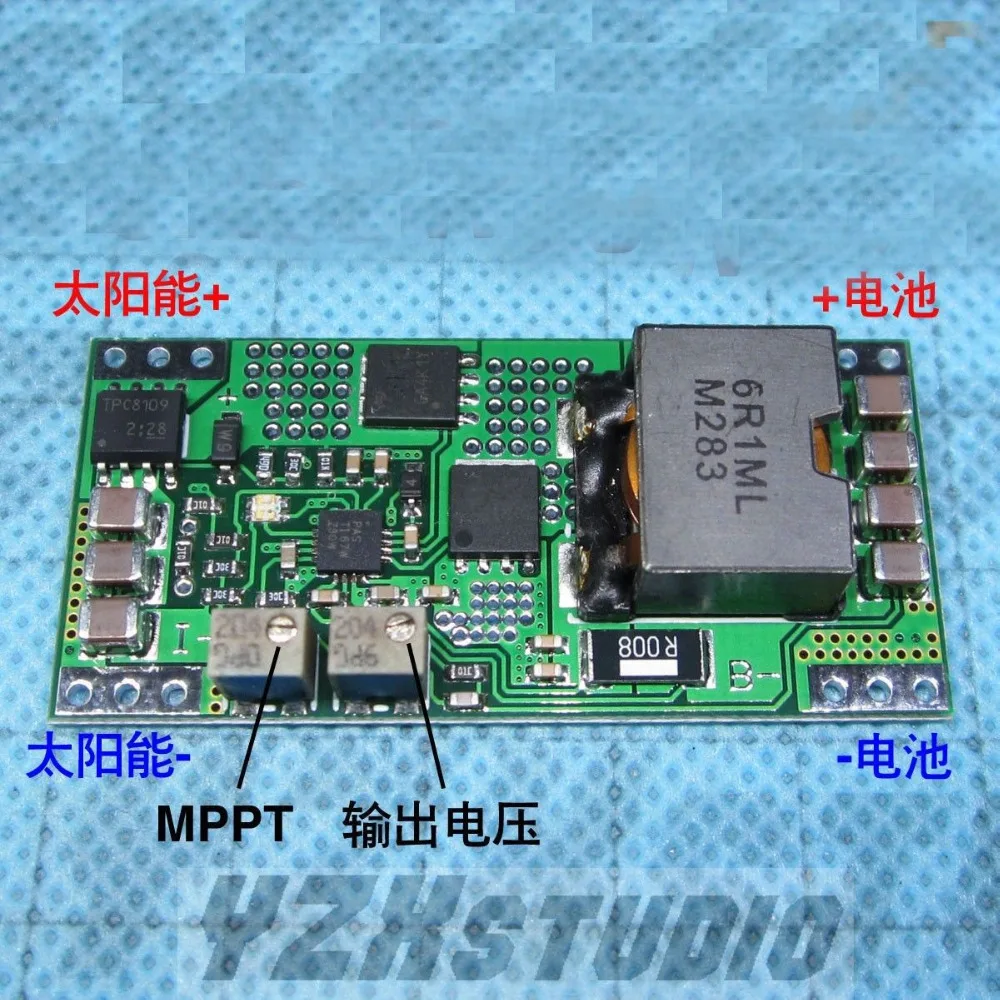 

BQ24650 MPPT Solar Panel Lithium Lead-acid Battery Charging Board Controller 5A Input : 5-22V Output : 4.2V-22V 12V 24V 15V 19V