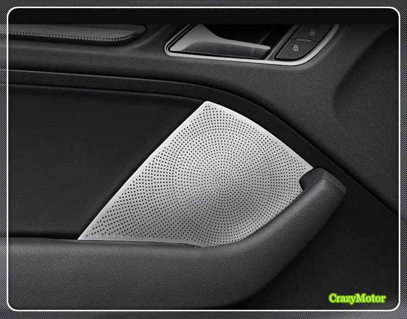 

For Audi A3 8V 2012-2018 Matte Stainless Door Stereo Speaker Decals Cover Trims Sticker accessories car styling