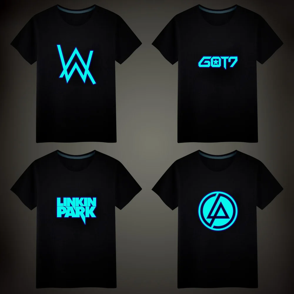 

Fade Alan Walker linkin-park Luminous Children T-Shirts Boy Girls Fluorescent Short Sleeves T shirt Baby Cotton Tops Vest