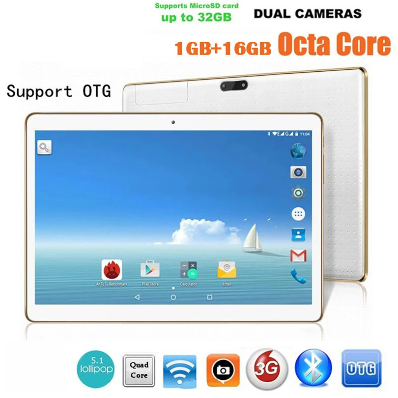 Хит продаж 10,1 "дюймов MT6582M Quad-Core 1 г + 16G Android 4,4 Dual Sim Камера Телефон Pad Wi-Fi Phablet Tablet PC A30