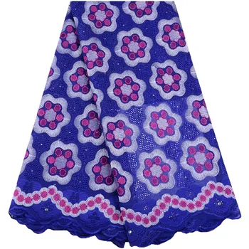 

2019 New Blue African Lace Fabric African Swiss Voile Lace High Quality Fashion French Lace Fabric For Women Dress Lace 1531