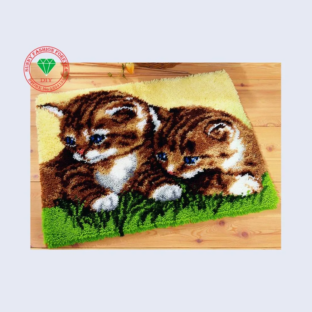 Kit Tapis à Crochet Cochon D'Inde - DIY Adulte/enfant, 23x35 Pouces, Broderie Point De Croix, Décoration Maison