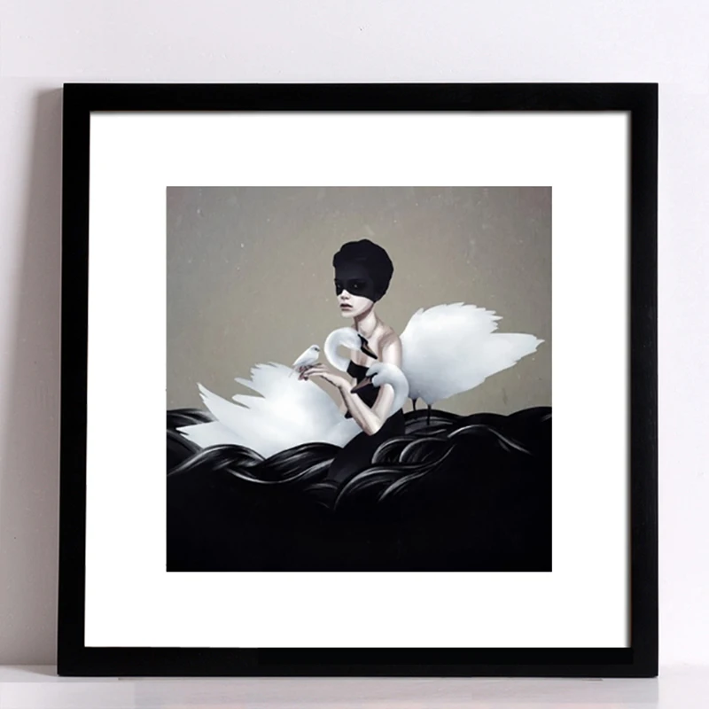 Wall-Art-Canvas-Painting-Black-Swan-Nordic-Decoration-Posters-And-Prints-Nordic-Wall-Pictures-For-Living