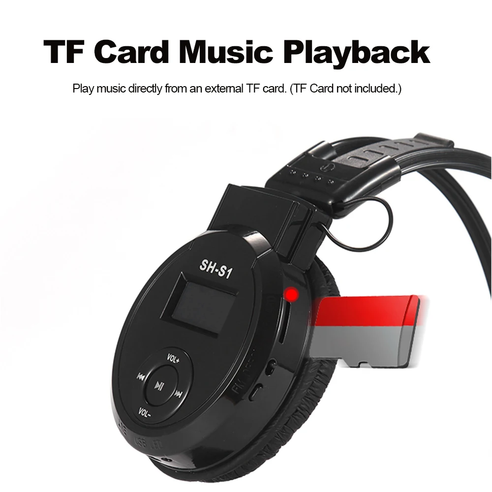 SH S1 Wired Headphones MP3 Player Foldable Headset 3.5mm Wired