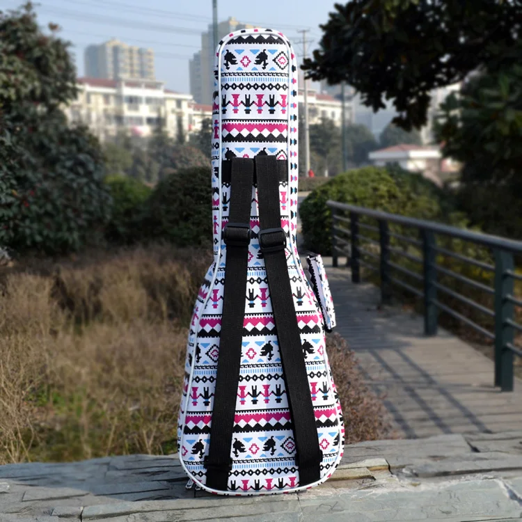 Creative portable durable concert 23 24 inches ukulele bag colorful case soft gig backpack padded lanikai-uku cover PU leather