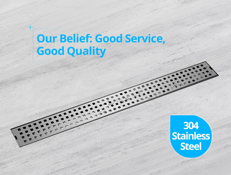 hm Anti-odor Bathtub Shower Drainer Strainer 60cm 304 Stainless Steel Gravity Flushing Deodorization Type Square Floor Drain (2)
