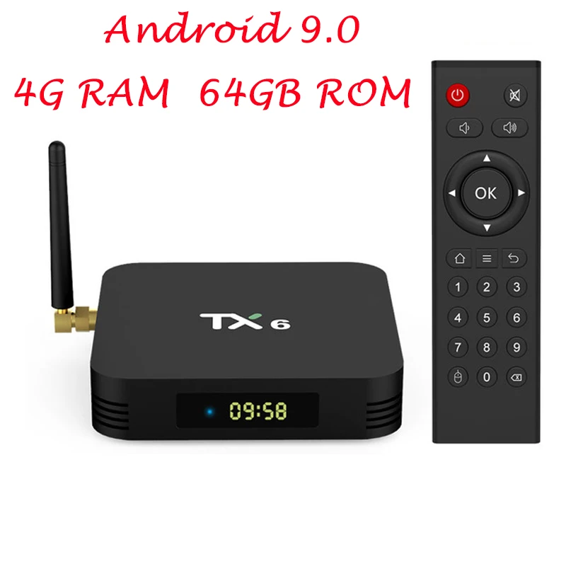 TX6 Смарт ТВ приставка Android 9 0 4G 64G Allwinner H6 четырехъядерный 2 & 5G двойной Wifi BT 4 1
