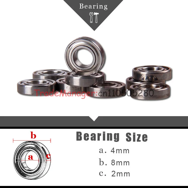 

Unlimited remote control aircraft 10PCS Miniature Radial Ball Bearings new 4*8*2 imported Accessories RC helicopter spare parts