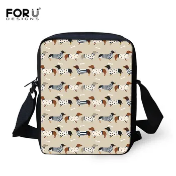 

FORUDESIGNS Cute Dachshund Dog Min Ladies Messenger Bag 3D Printing Cross Body Mochila Women Schoolbag for Female One