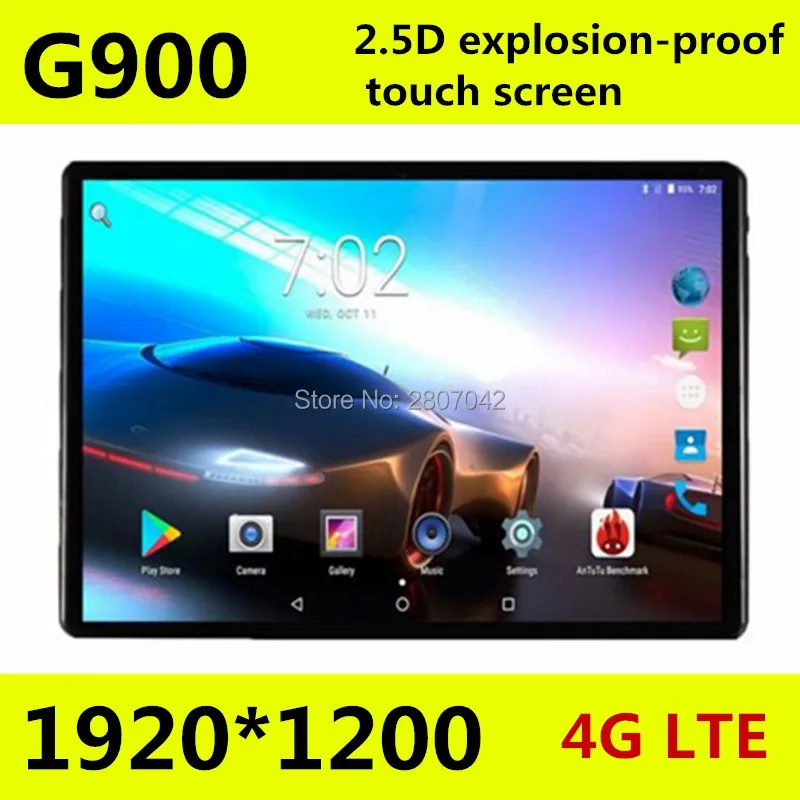 10 дюймов 2.5D экран 4G LTE планшетный ПК смартфон Восьмиядерный 1920*1200 HD 8.0MP 6 ГБ 64 Гб Bluetooth gps Android 9,0 ПК планшет