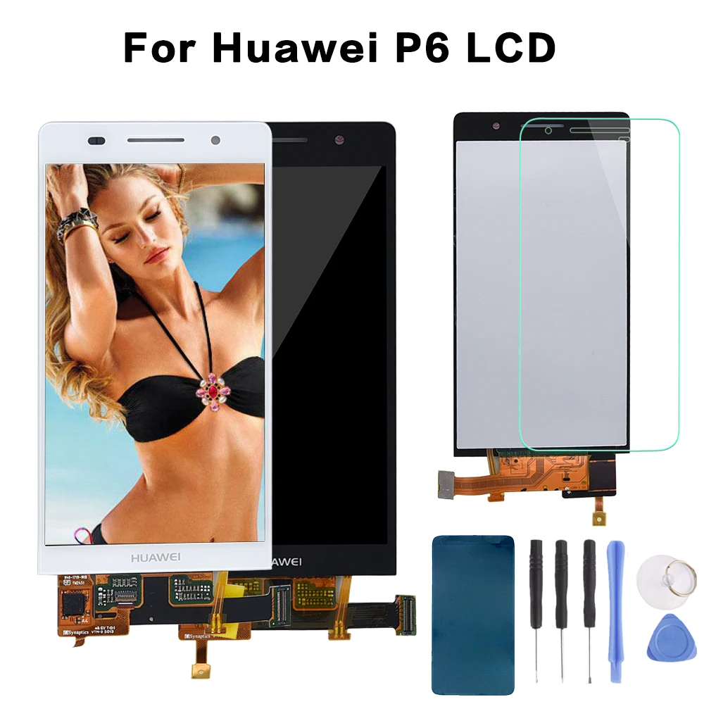 

Original For Huawei P6 LCD Display+Touch Screen Digitizer Glass Panel Replacement For Huawei Ascend P6 + tools