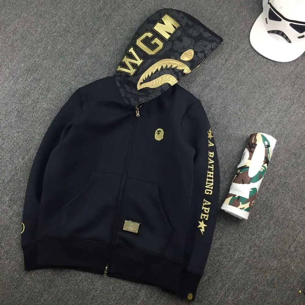bape black and gold hoodie
