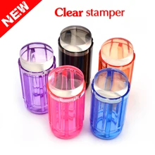 Nóng Kẹo Màu 2.8 Cm Clear Jelly Dẻo Silicone Móng Tay Nghệ Thuật Stamper Cạp Bộ Ba Lan Thiết Kế In Dập Nail(China)