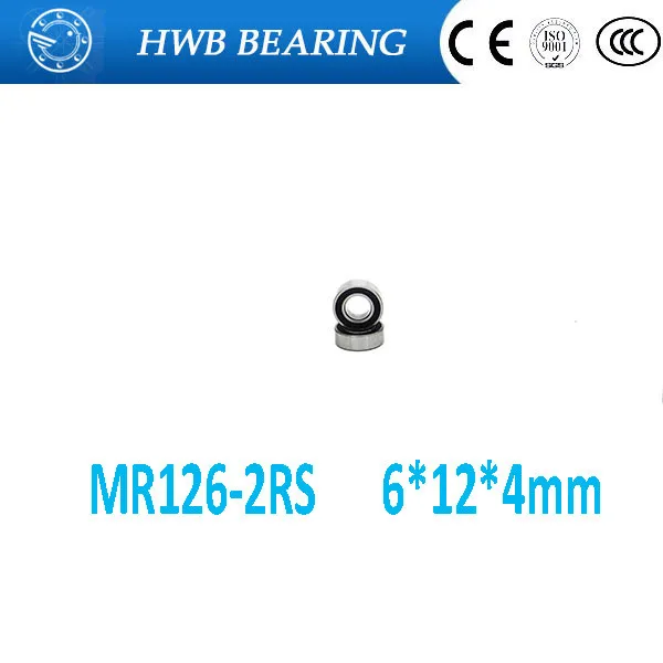 

High quality double rubber sealing cover miniature deep groove ball bearing MR126-2RS 6*12*4 mm