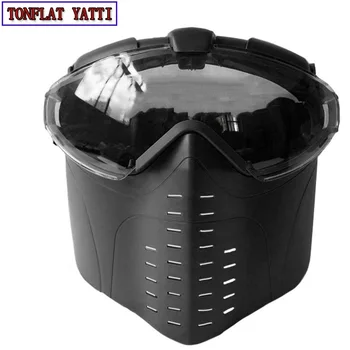 

Anti-fog Ventilated Tactical Masks Full Face Electric Fan Gas Masks With Goggle Outdoors Cs War Game Hunting Paintball Airsoft