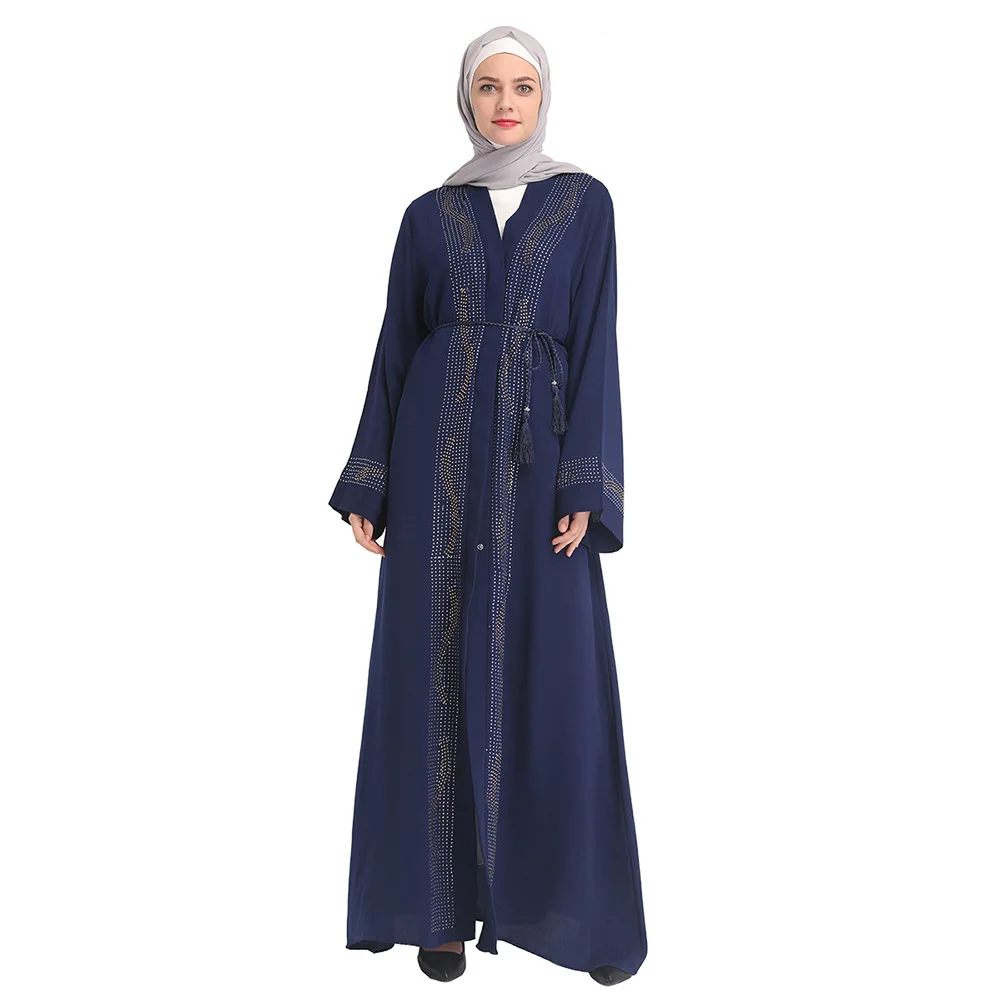 

Abaya Dubai Kaftan Hijab Diamonds Muslim Dress Malaysia Cardigan Jilbab Caftan Ramadan Abayas For Women Turkish Islamic Clothing