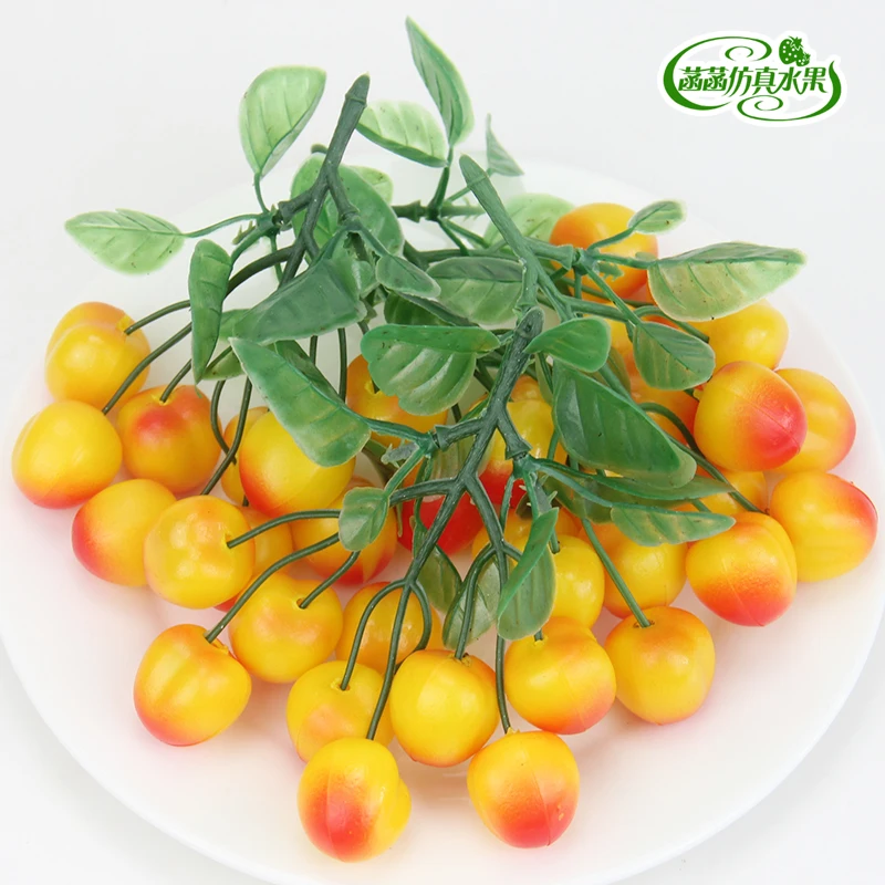 

Artificial cherry plastic fruit cherry home kitchen cabinet model decoration