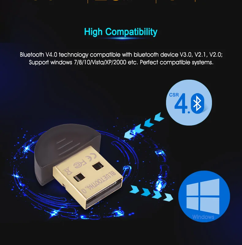 USB Bluetooth адаптер мини адаптер Bluetooth ключ V 4,0 Двойной режим беспроводной Bluetooth приемник компьютерный адаптер для Windows