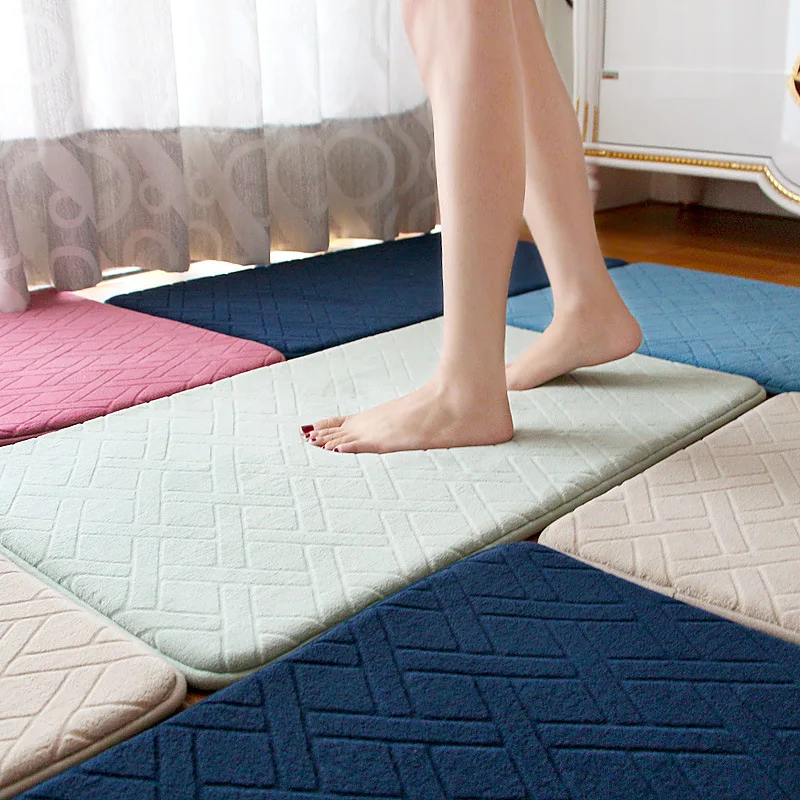 Recovery Memory Foam Carpet Absorbent Bath Fleece Mats Non slip Parlor