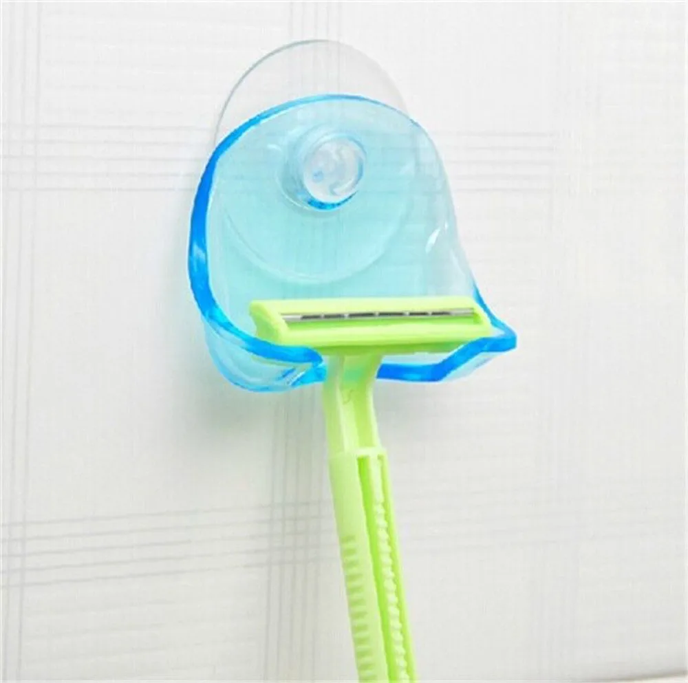 

1PC Suction Cup Shaver Holder Washroom Wall Sucker Toothbrush Hook Bathroom Storage Rack Razor Hook #YJ