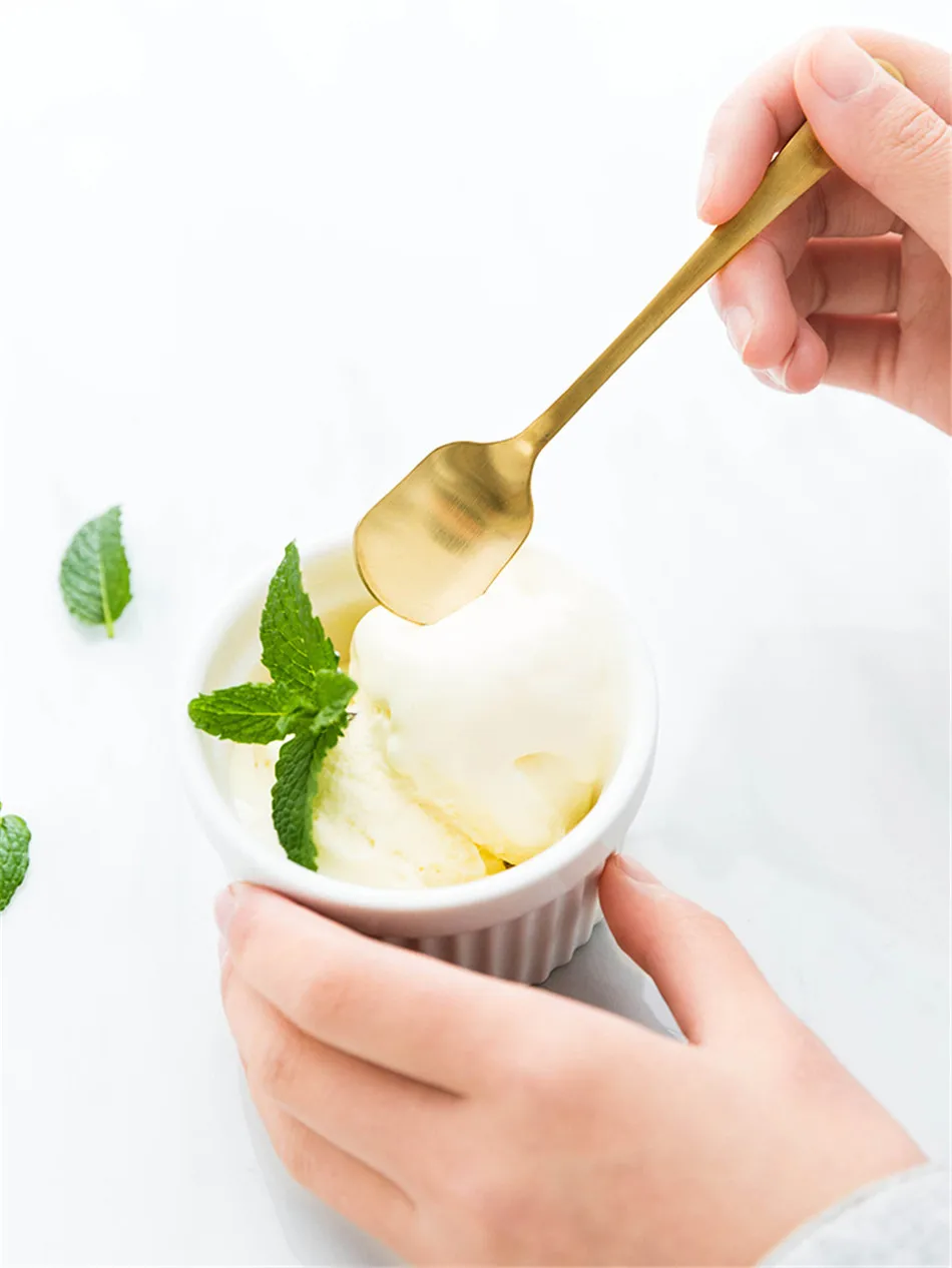 Chic Gold 304 Stainless Steel Spoon Teaspoon Coffee Spoons Fruit Ice Cream Elegant Spoon Girly Bow Tie Tableware Kitchen Tool (2)