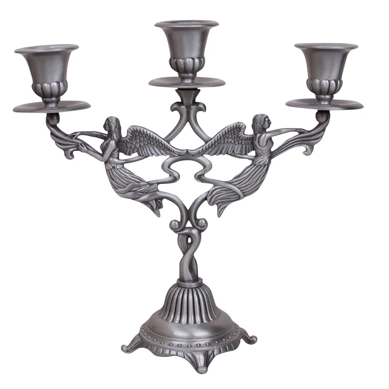 

Russian Classical Tin Candlestick Tinware European Antique Church Three Tin Candle Holders Home Decoration