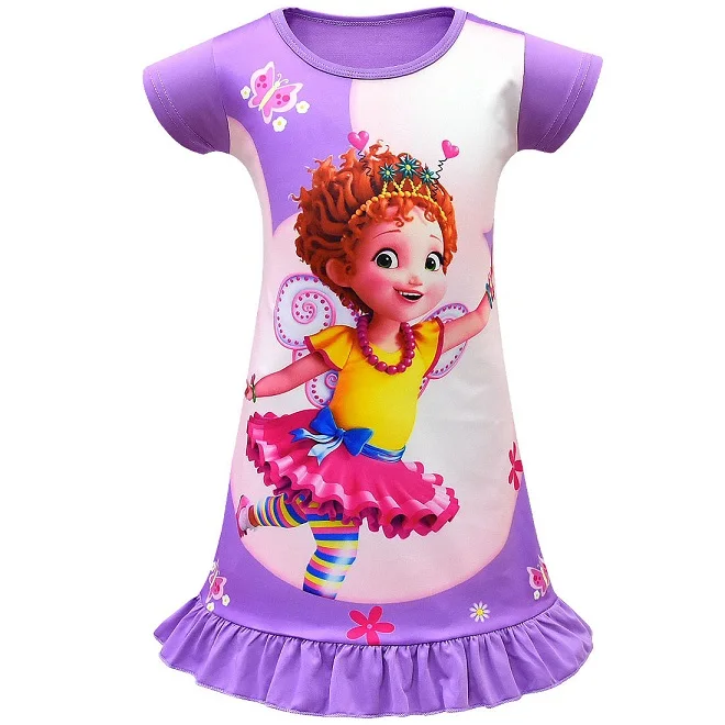 Г. Нарядное платье Нэнси для девочек новые летние детские праздничные платья маскарадный костюм футболка и брюки маска с крыльями, одежда - Цвет: purple dress