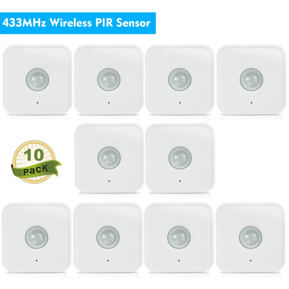 

10 Pcs 433MHz Wireless PIR Sensor Passive Infrared Detector for Alarm Security System