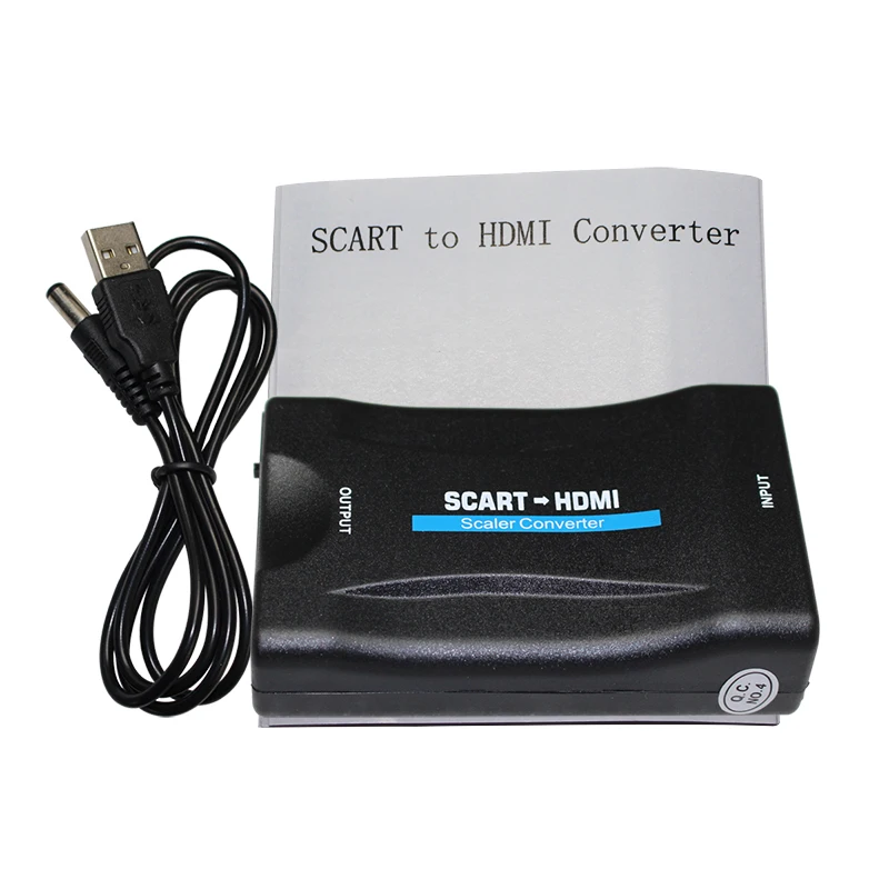 1080P SCART To HDMI Converter Video Audio Signal Adapter HD With Charge Cable Adapter HDMI Converter Video Audio HDMI Converter
