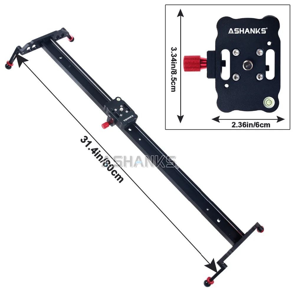 ASHANKS камера слайдер 2" /60 см шарикоподшипник типизированная рельсовая система для DSLR и видеокамеры, смартфон для Ютуба и пленочного производителя