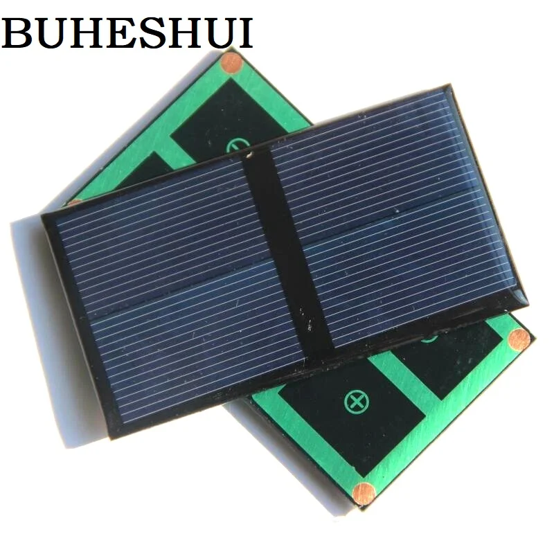 

BUHESHUI 0.5W 1V 500MA Mini Solar Panel Polycrystalline Solar Cell Module DIY Solar Battery Charger Study Epoxy 80*45*3MM 10pcs