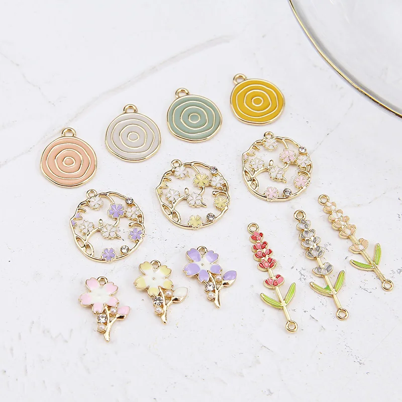 

DIY Handicraft Accessories Alloy Drop Oil Insert Drill Small Flowers, Grass Rings, Earrings Material