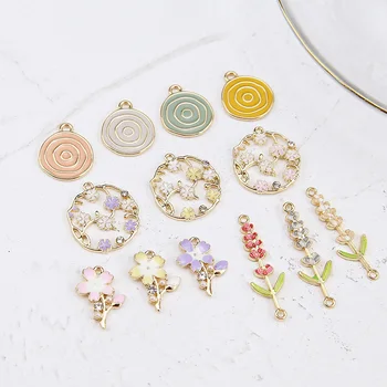 

DIY Handicraft Accessories Alloy Drop Oil Insert Drill Small Flowers, Grass Rings, Earrings Material