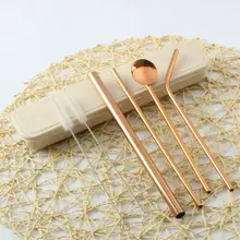 7 шт многоразовый металлический соломинки Красочные нержавеющей стали толстые тонкие соломинки ложка-кисточка наборы бар вечерние аксессуары