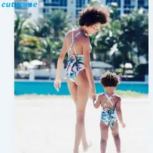 Cutyome/купальный костюм для мамы и дочки; одежда для всей семьи; цельный купальник; одежда для купания; детский пляжный купальный костюм «Мама и я»