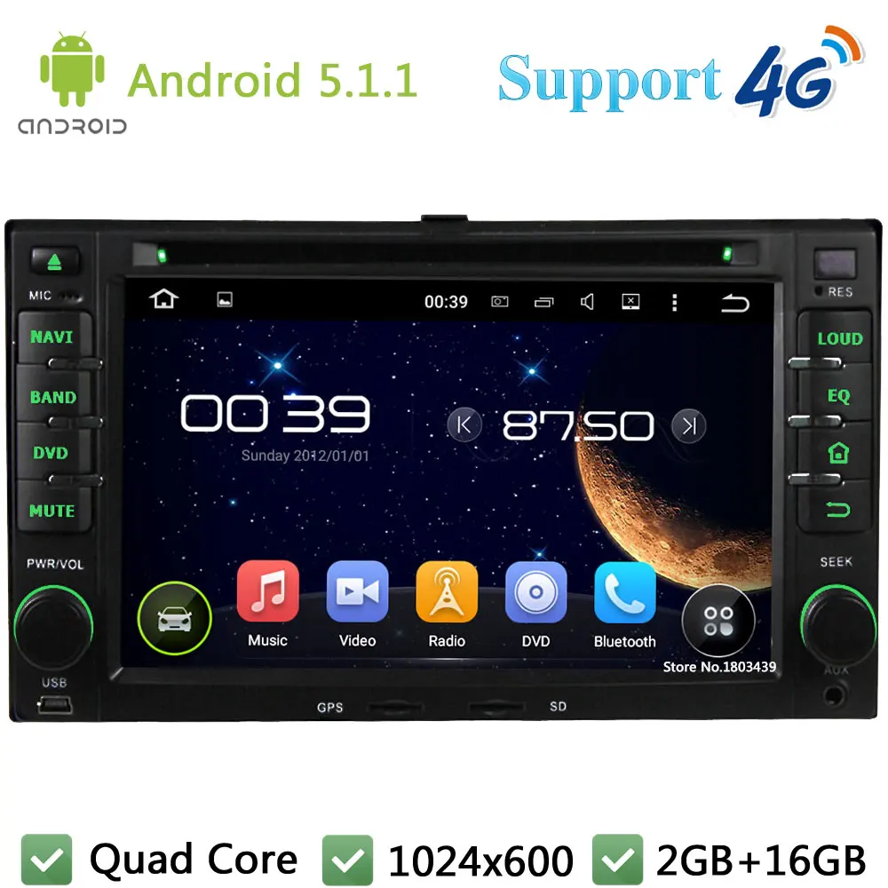 Android 5 1 1 Car DVD Player font b Radio b font 4G WIFI GPS Map