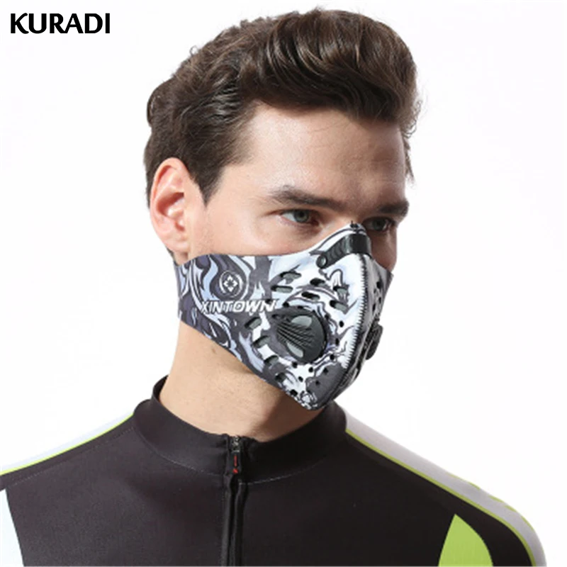 

Activated Carbon Nylon Breathable Mask Anti-Dust Windproof Cycling Filter Respirator Ride Mask for Motorcycle Unisex Mouth Cover
