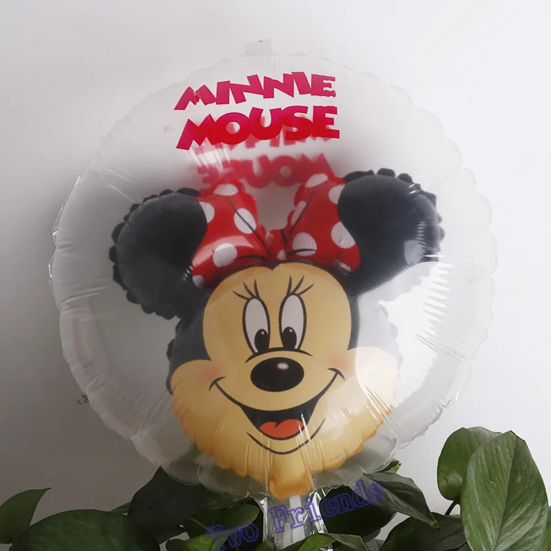 Большие фольгированные шары с Микки и Минни Маус, украшенные красным бантом для дня рождения, Детские классические игрушки, вечерние шары с Минни Маус - Цвет: 18R04001 red minnie