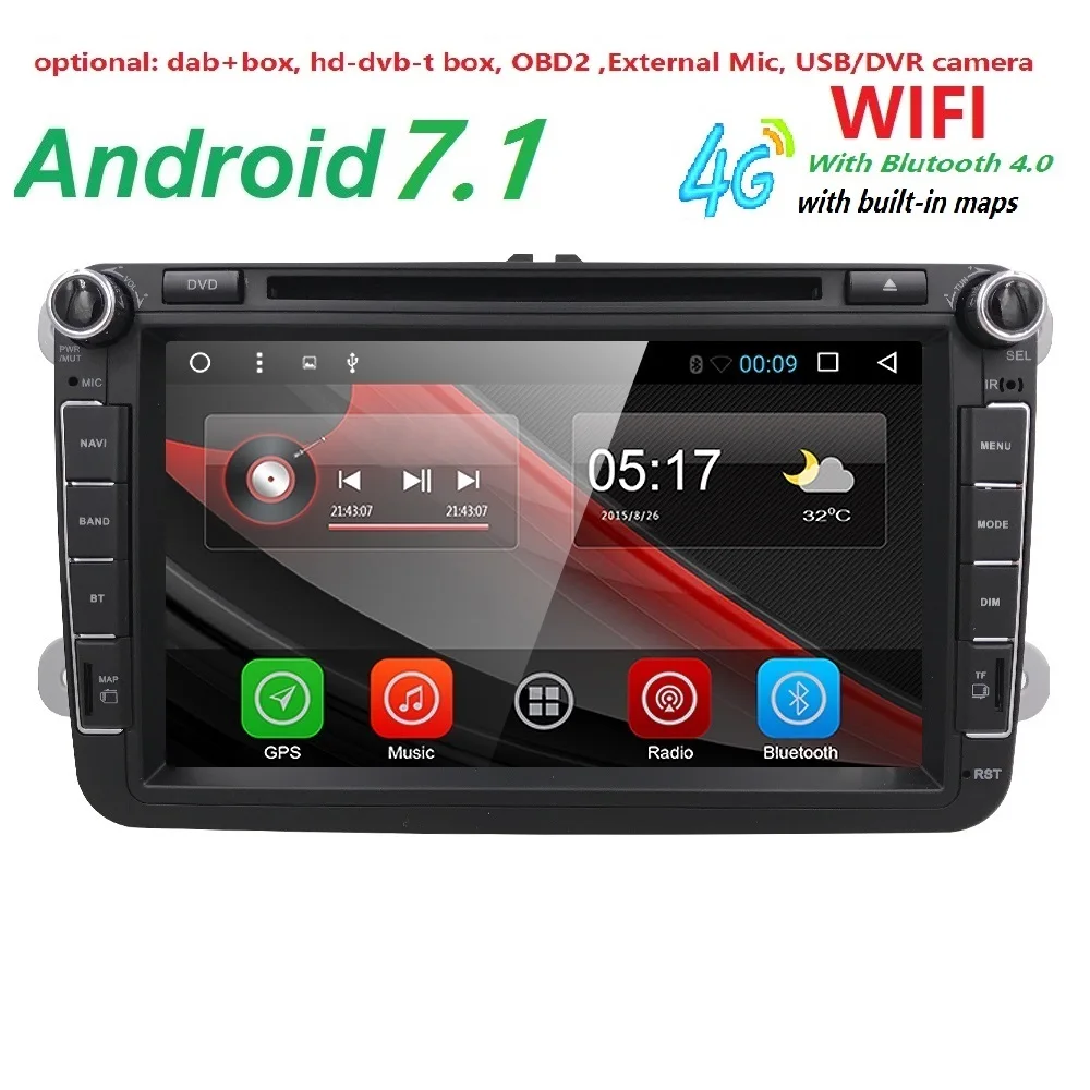 8 2Din Android7 1 font b Car b font Audio DVD Player GPS For VW GOLF