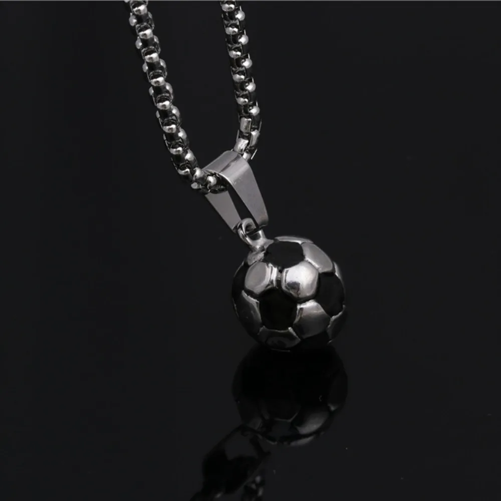 2018 Sports Necklace Football Pendant and chain stainless steel