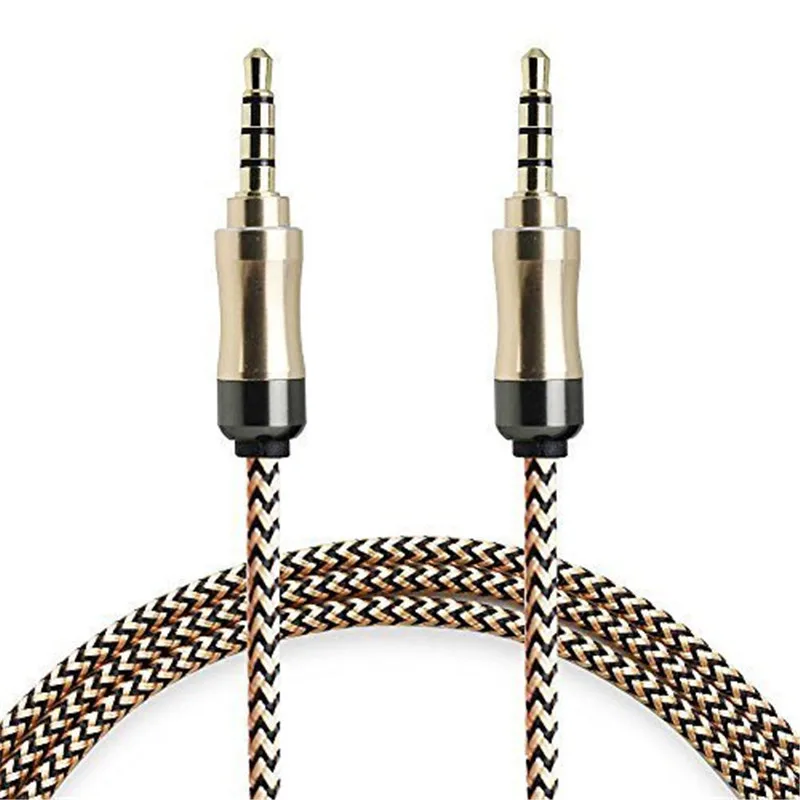 Free-shipping-1-5M-5FT-100pcs-lot-3-5MM-Male-to-male-Fabric-Braided-Stereo-Car (5)