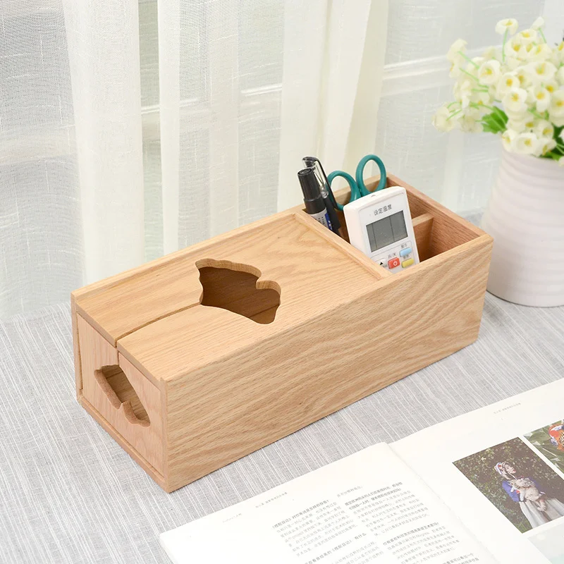 Ginkgo Oak Paper Towel Box Creative Solid Wood Tissue Box Stand
