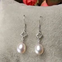 Модные натуральные настоящие жемчужные серьги из пресной воды, серьги-капли, ювелирные изделия для девочек, Женские Ювелирные изделия