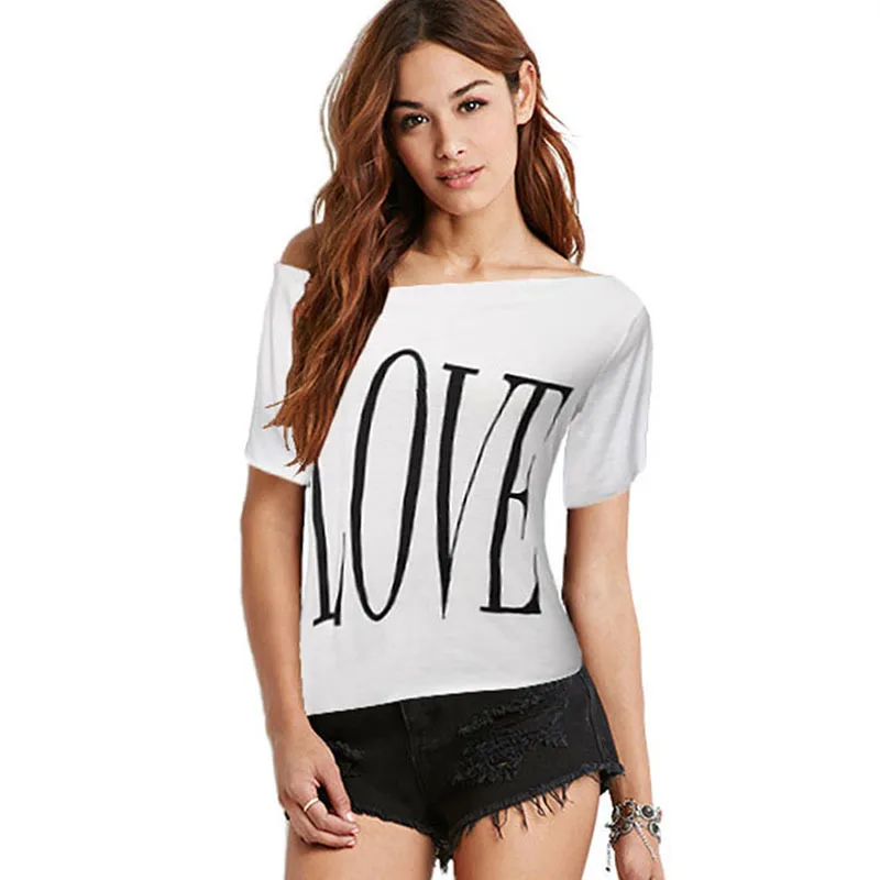 

T shirt women summer style 2016 new fashion short-sleeve loose women's big o-neck love letter print t-shirt vestidos GZt323