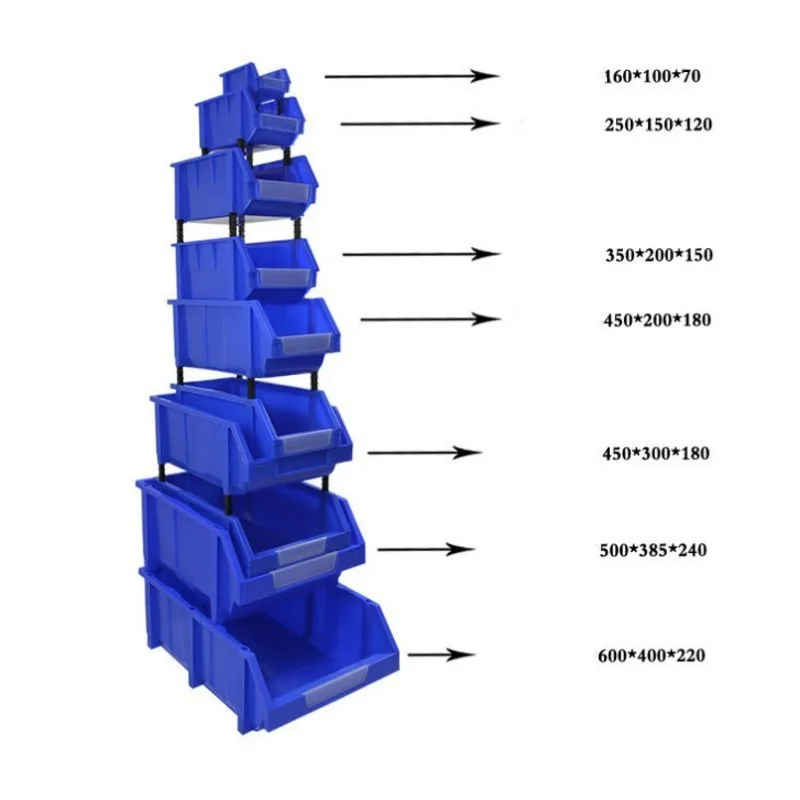 1 piezas Bin de estanterías de almacenamiento de garaje Rack de almacenamiento de herramienta organizador caja taller engrosada combinación de componentes de la Caja