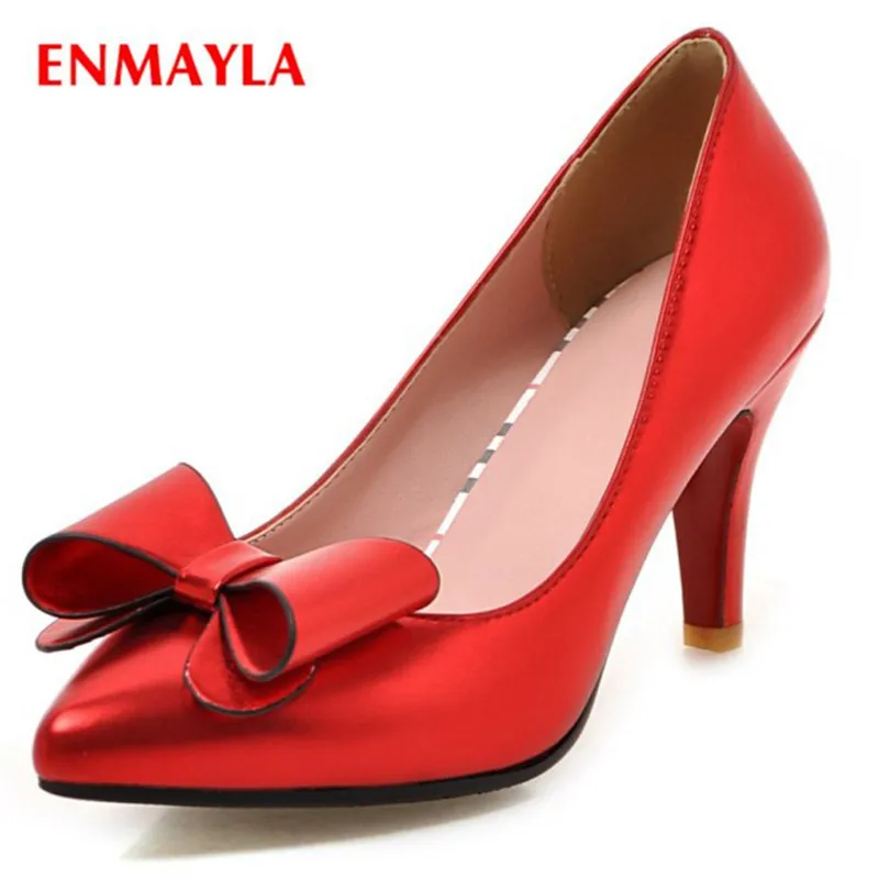 

ENMAYLA High Heels Shoes Woman Pointed Toe Pumps Women Slip-on Summer Shoes Sexy Mature Ladies Shoes Thin Heels Dress Shoes