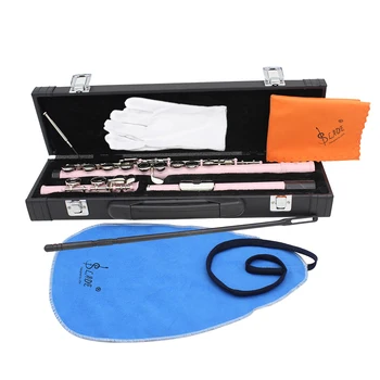 

Exquisite Concert Flute Cupronickel Plated C Key Flute with 16 Holes Woodwind Instrument with Case Cleaning Set